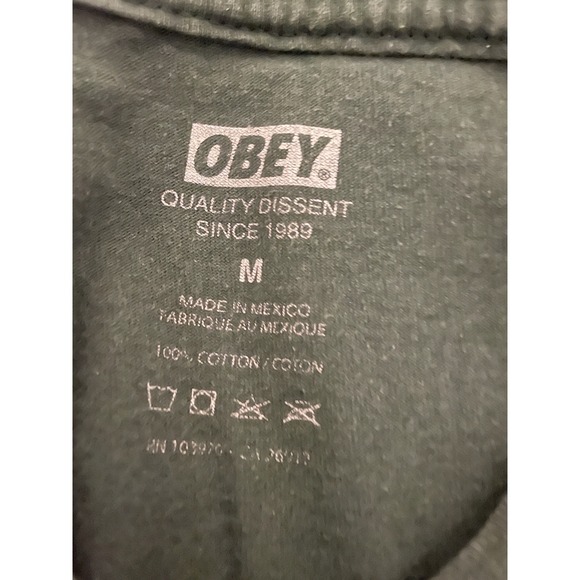 OBEY Daisy Graphic T Shirt Green Short Sleeve Crew Neck Size Medium - Picture 5 of 5